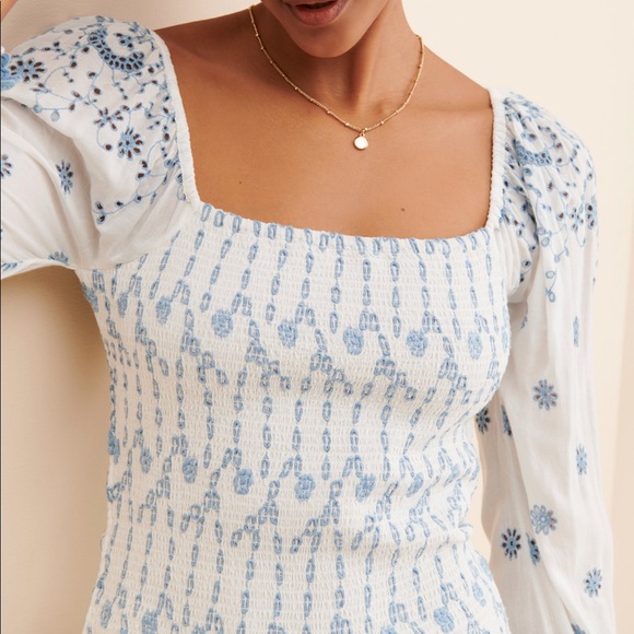 🤍RARE LOVESHACKFANCY LIKE NEW EMBROIDERED EYELET MINI DRESS🤍 - Picture 13 of 16